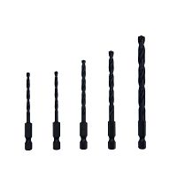 1/8"(2), 5/32", 3/16", 1/4"  Wood Impact Hex Shank Industrial Drill Bit (5 Pc Multipack) Recyclable 